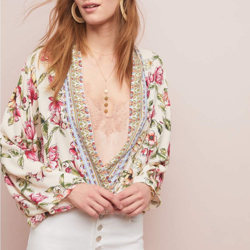 Anthropologie Akemi + Kin Idalia Floral Jacket Kimono